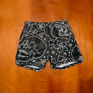 Tattoo-style Graphic Shorts